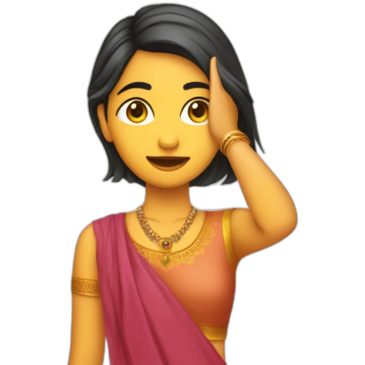 indian Gujarati teenager holding up a L with her hand on her her forehead emoji