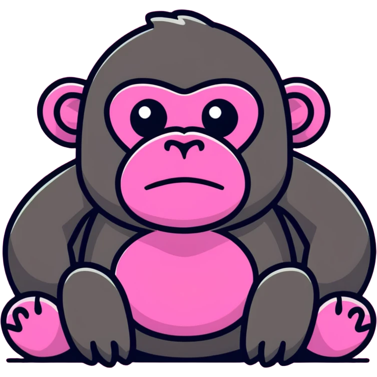 Pink gorilla emoji