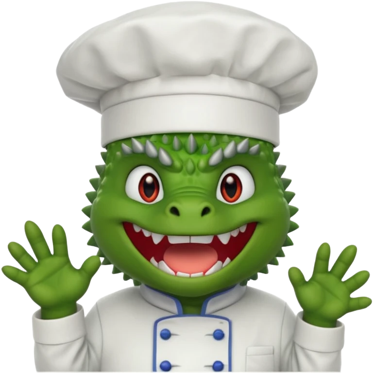 Godzilla with a chef hat emoji