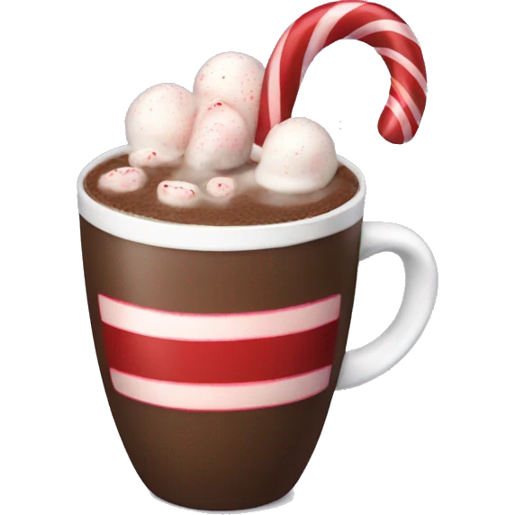 hot cocoa with candy cane emoji