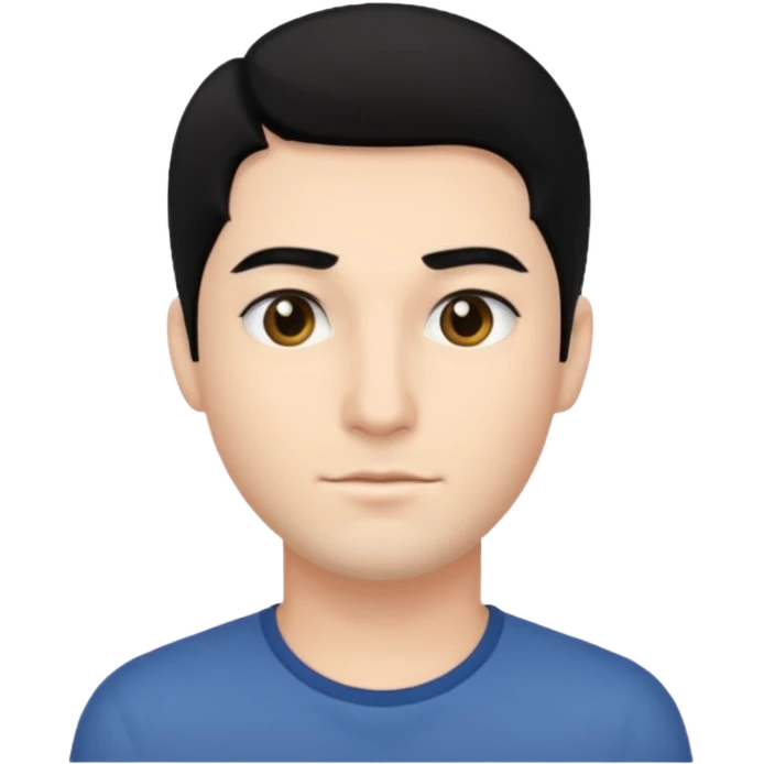 man with black hair and eyes but handsome  emoji