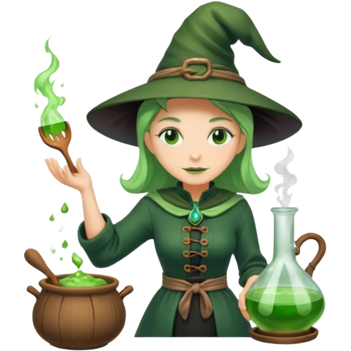 green witch cooking potion emoji
