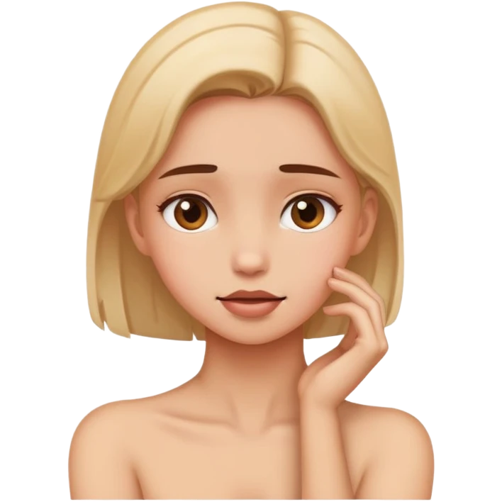 Girl grabbing her neck emoji