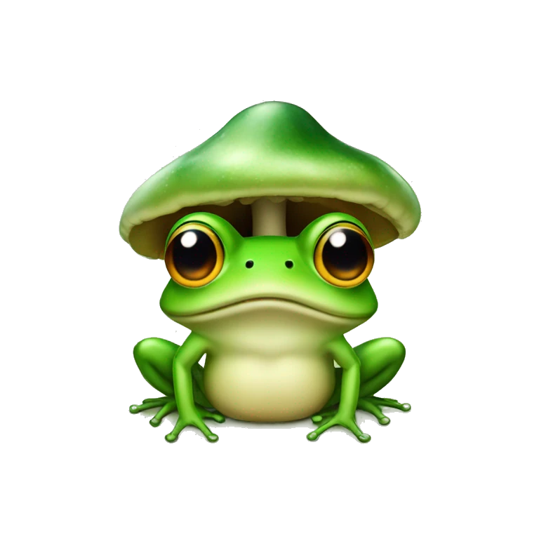 Frog with a mushroom hat emoji