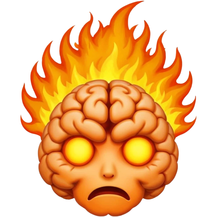 Brain on fire emoji