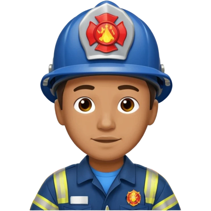 male firefighter on fire blue uniform emoji