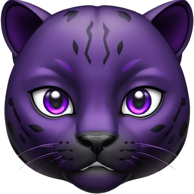 black panther with purple eyes, sad crying face emoji