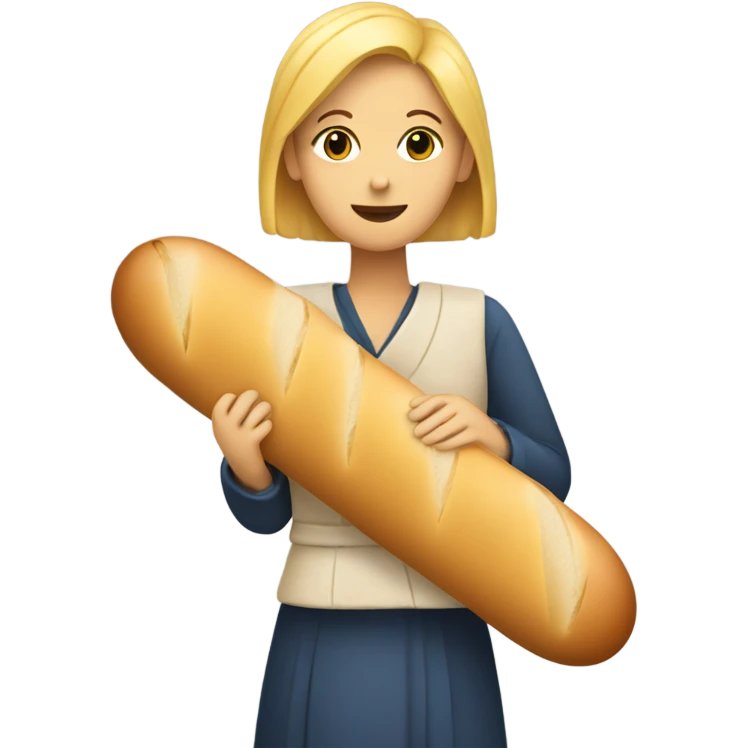 Woman hugging baguette  emoji