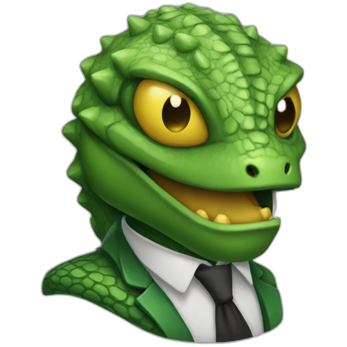reptiloid in a suite emoji