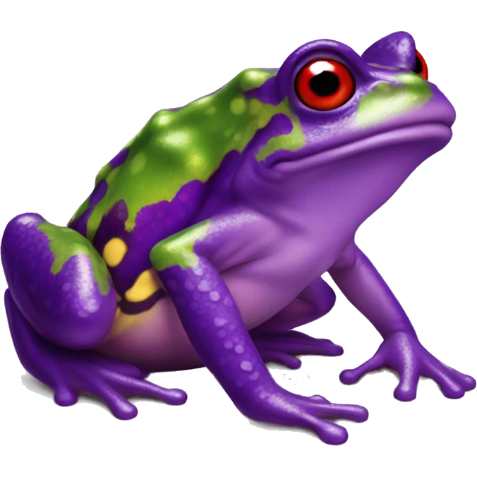 Purple horned frog squirting red paint out of its eyes emoji