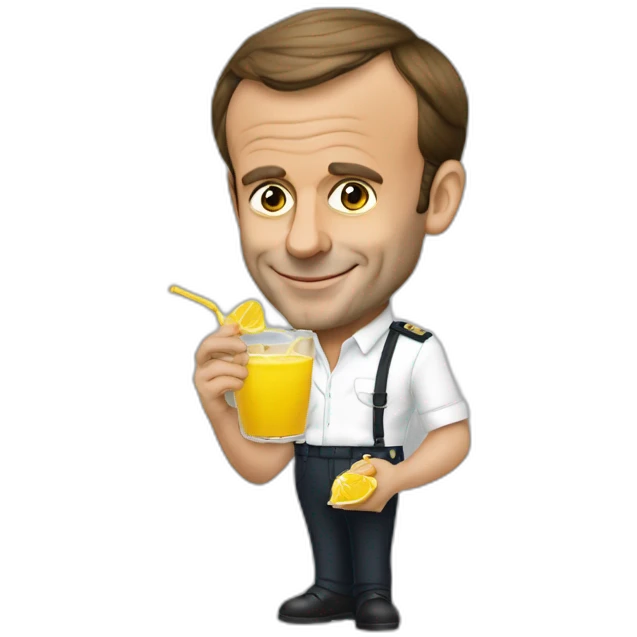 Emmanuel Macron avec une chicha emoji