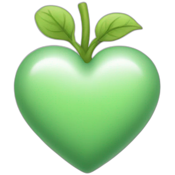 A heart with a peaceful green color emoji