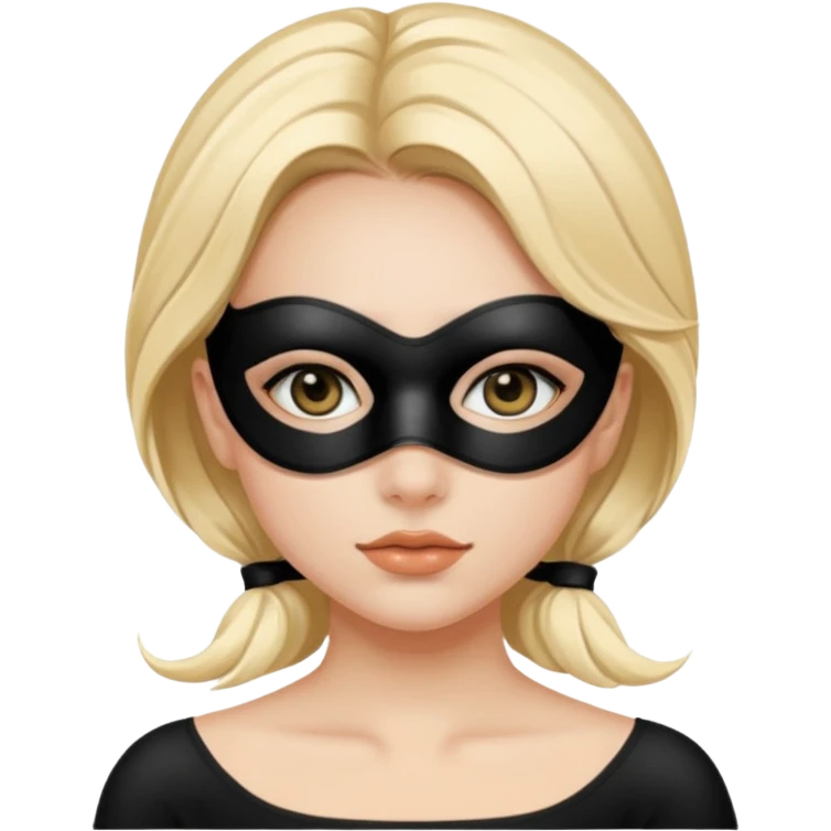 black eye mask with girl emoji