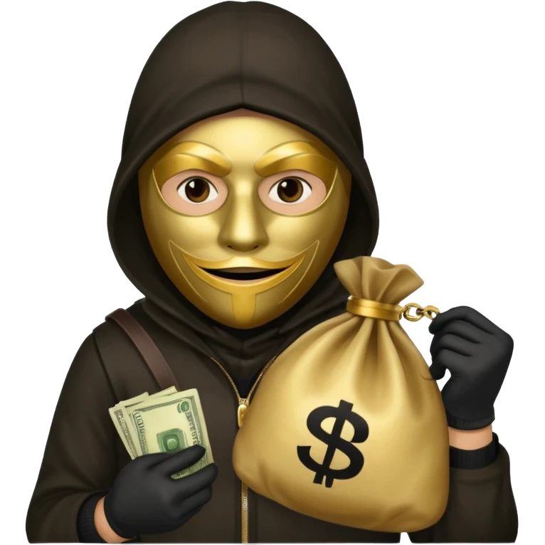 Robber emoji holding a 💰 emoji