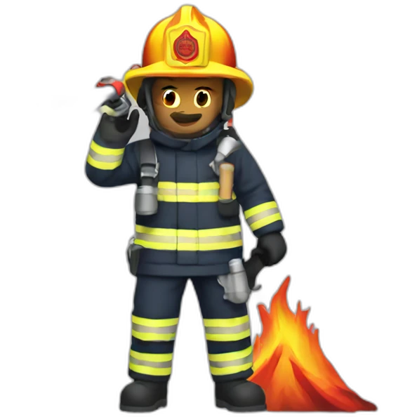 Firefighter extinguishing a vulcano emoji