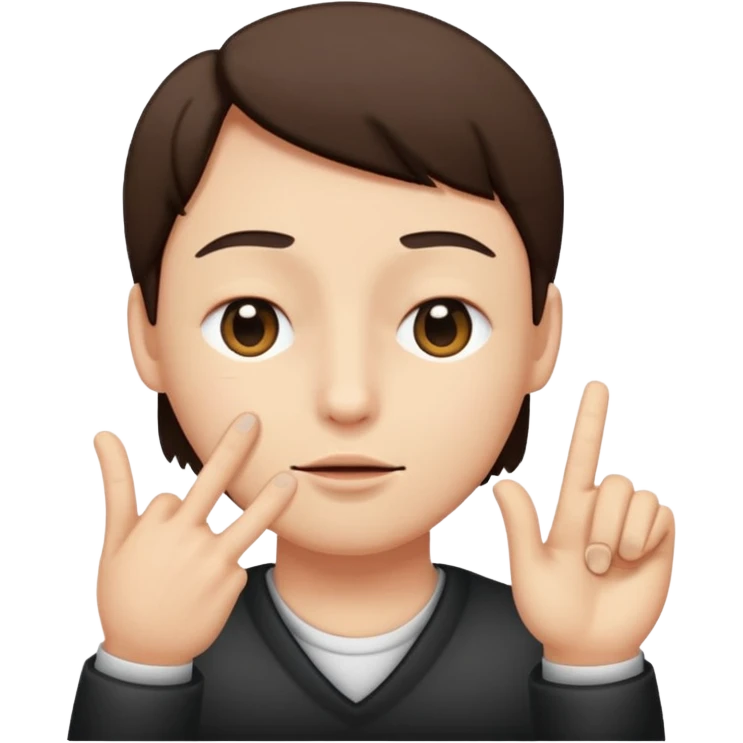 one eye close like giving a blink with hand pointed  emoji