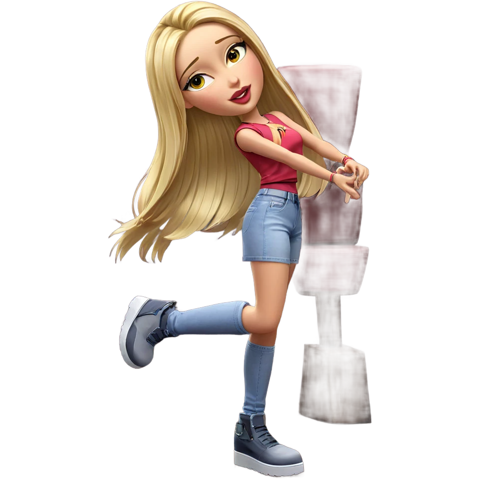 blonde girl in stylish outfit emoji