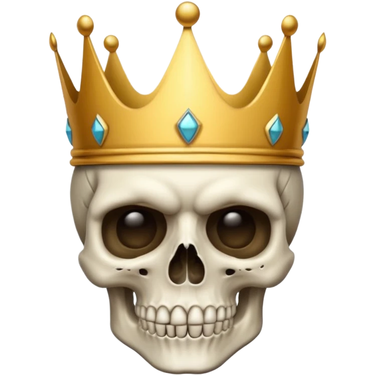 Skull face with a crown emoji