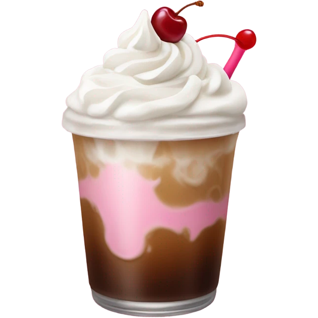 Pink ice coffee emoji