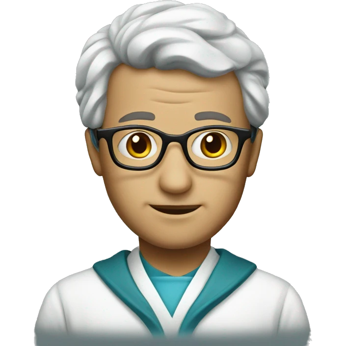 A brain doctor with glasses and a robe emoji
