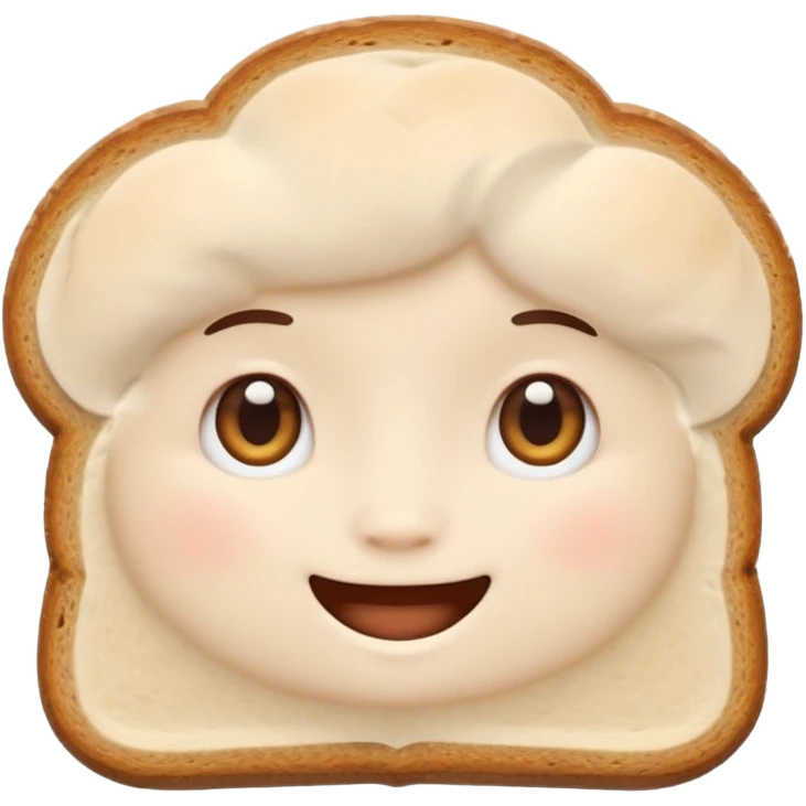 Friendly bread emoji avatar, cute and minimalistic style, warm eyes and gentle smile, flat design, soft shapes, clean modern look, highly recognizable at small sizes, centered composition, transparent or solid background, app icon quality. emoji