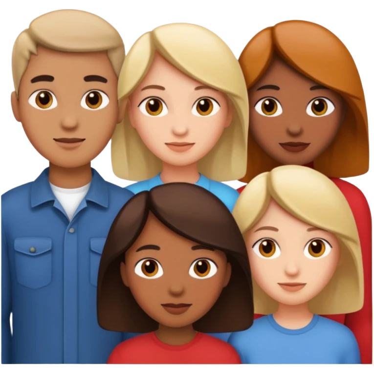 a group of five people emoji