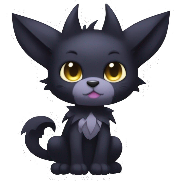 Anthro Dark Beautiful Shiny Edgy Cool Shy Grumpy FurSona Feline-Bat-Fakemon Long Emo Hai-bangs  Vtuber Model emoji