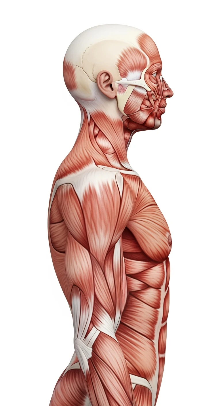 corpo umano anatomico di profilo realistico con schiena piatta, sfondo bianco, iperrealistico 4k emoji