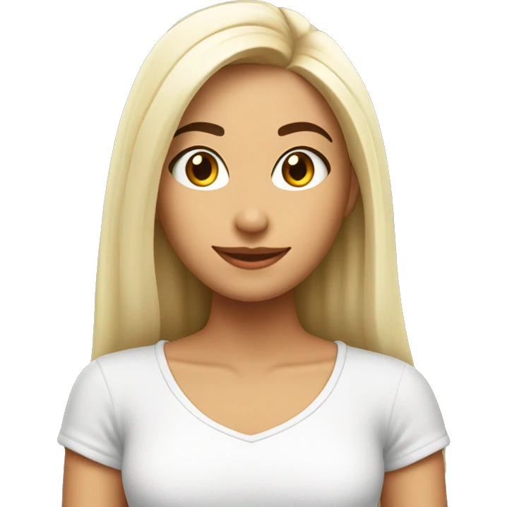 Chica de piel blanca con corona y cabello lasio cafe emoji