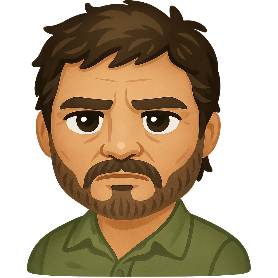 twitter emoji style joel from the last of us portrayed by pedro pascal emoji