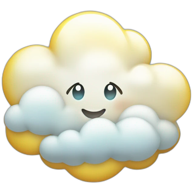 Nube celeste con brillos dorados  emoji