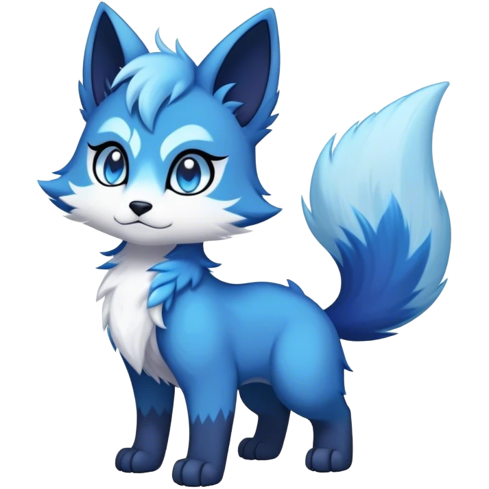 Kawaii dark edgy fantasy ethereal anthro fursona Fakemon with tufted tail  emoji