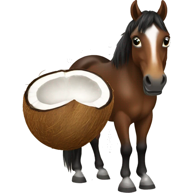 Horse with coconut emoji