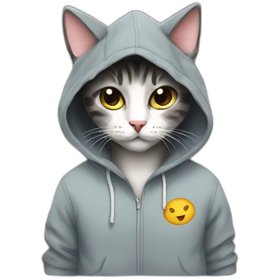 Hoodie on cat emoji