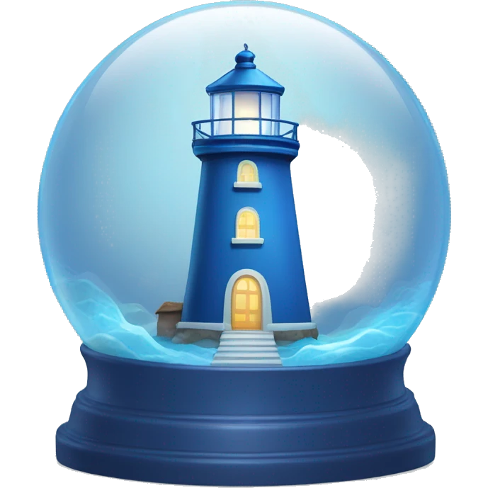 blue lighthouse in crystal ball emoji