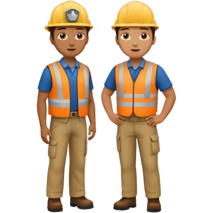 Landscaping company worker talking to another person, full body emoji
