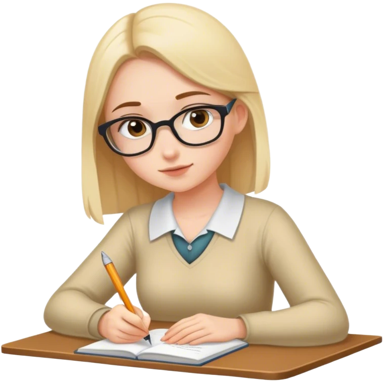 a girl writing dissertation emoji