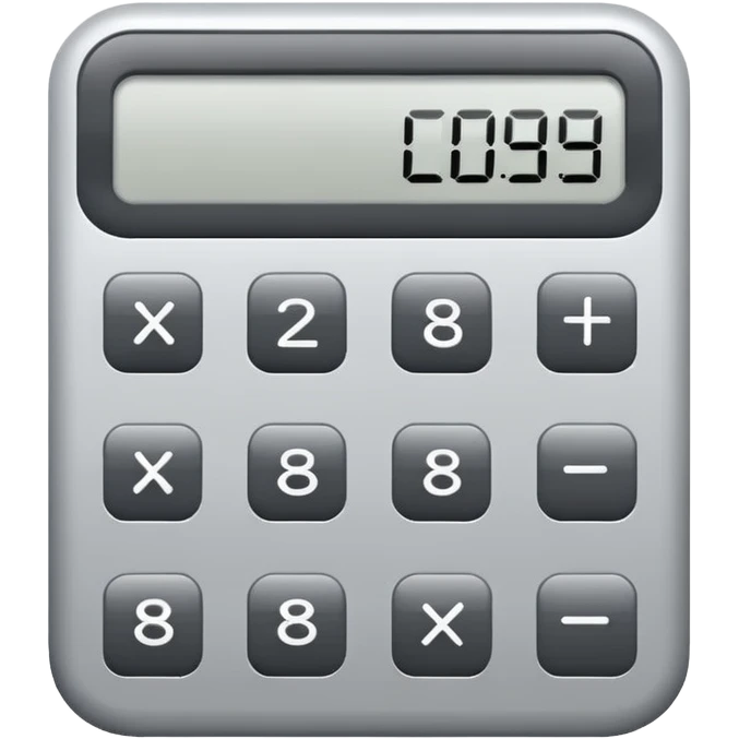 Minimalist gray calculator icon with smooth rounded corners, no numbers or symbols, clean and sleek design inspired by Apple’s style — simple and abstract, subtle and elegant. emoji