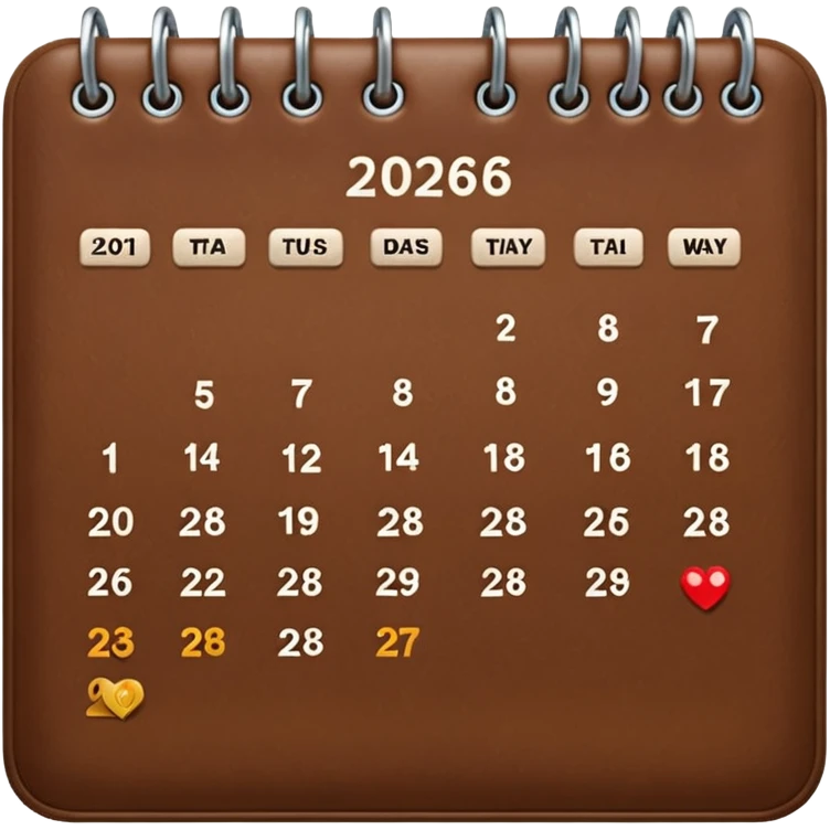 Accurate Calendar organiser 2026  emoji