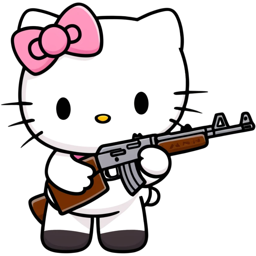 hello kitty with AK emoji