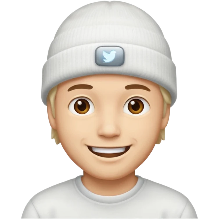 A guy head with white beanie emoji