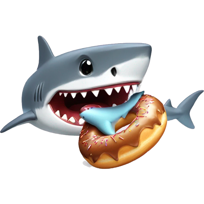 Shark eating a donut  emoji