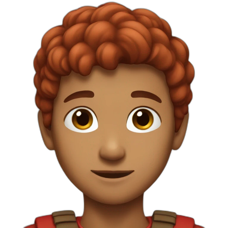 Boy Brave brown red emoji