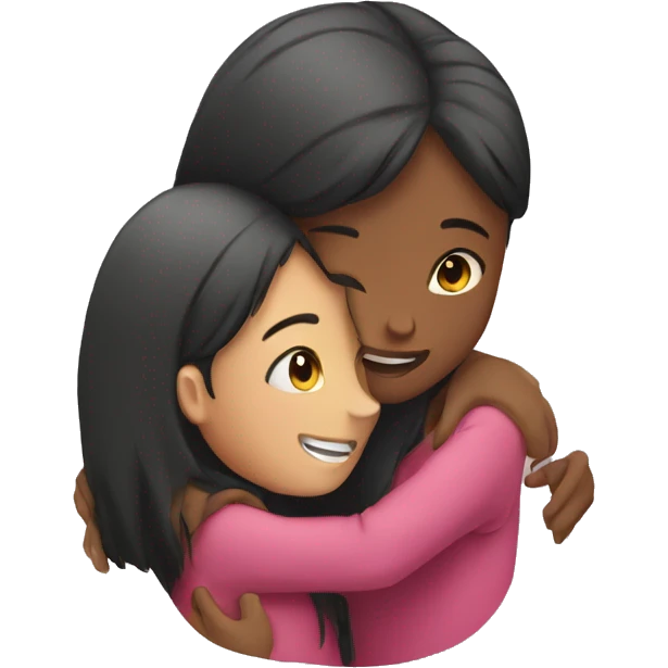 Two girls hugging  emoji