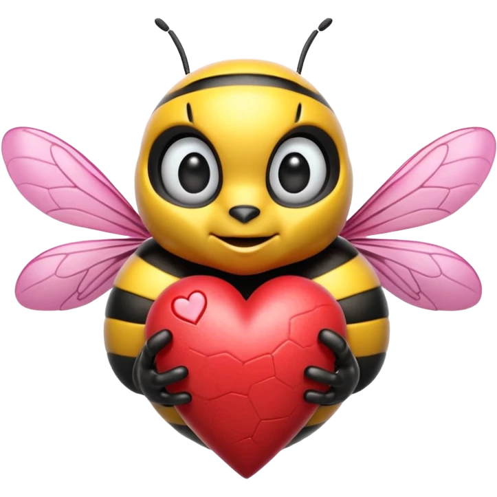 Bumblebee holding a heart, ultra realistic  emoji