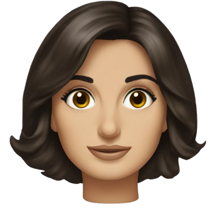 Penelope cruz with dark brown hair bob emoji