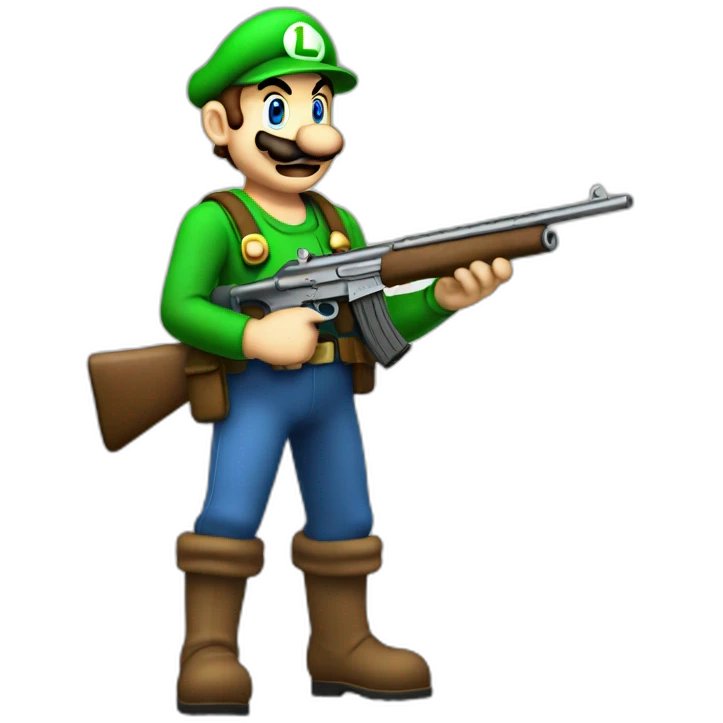 luigi with rifle emoji
