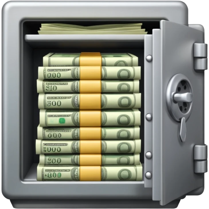 Dinero en una caja fuerte emoji