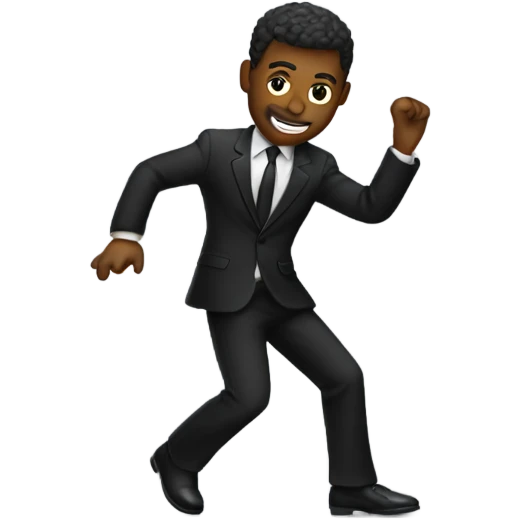 Man with all black suit dancin emoji