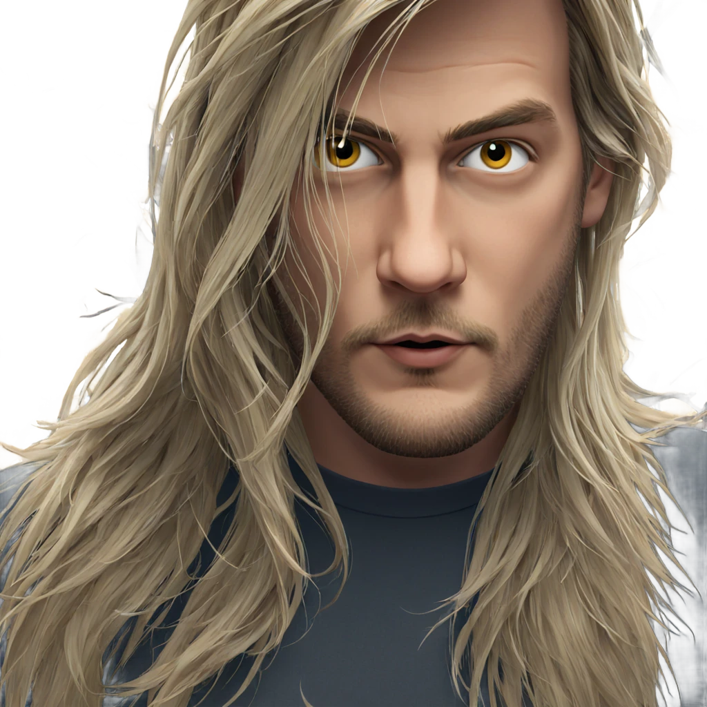 blonde boy with beard gazing emoji